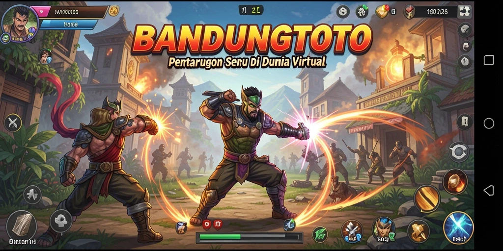 Tampilan seru pertarungan karakter dalam BANDUNGTOTO.