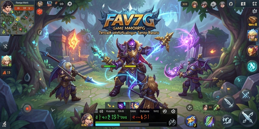 Tampilan gameplay <strong>FAV77</strong> dengan pertarungan seru dan dunia yang luas.