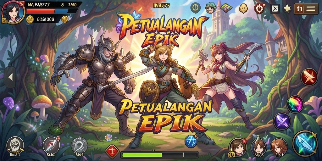 Tampilan gameplay <strong>INA777</strong> yang seru dengan aksi karakter Anime.