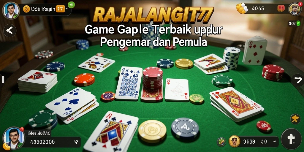 Screenshot gameplay RAJALANGIT77 menampilkan suasana permainan Gaple yang seru.